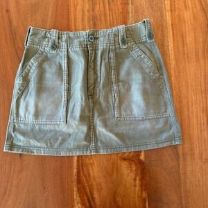 Free People Women's Army Green Mini Skirt Size 6